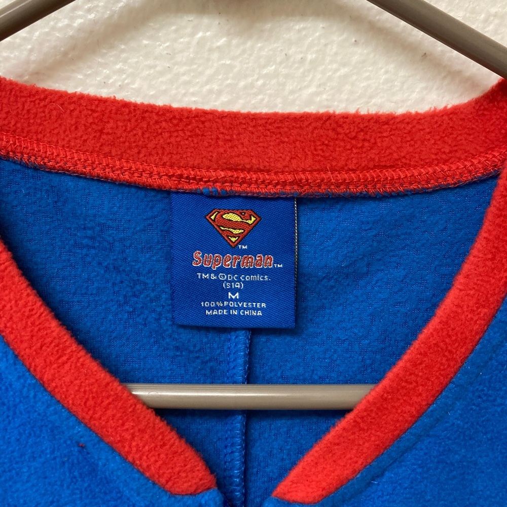 Men's Superman Union Suit Pajamas One Piece Sleepwear Size